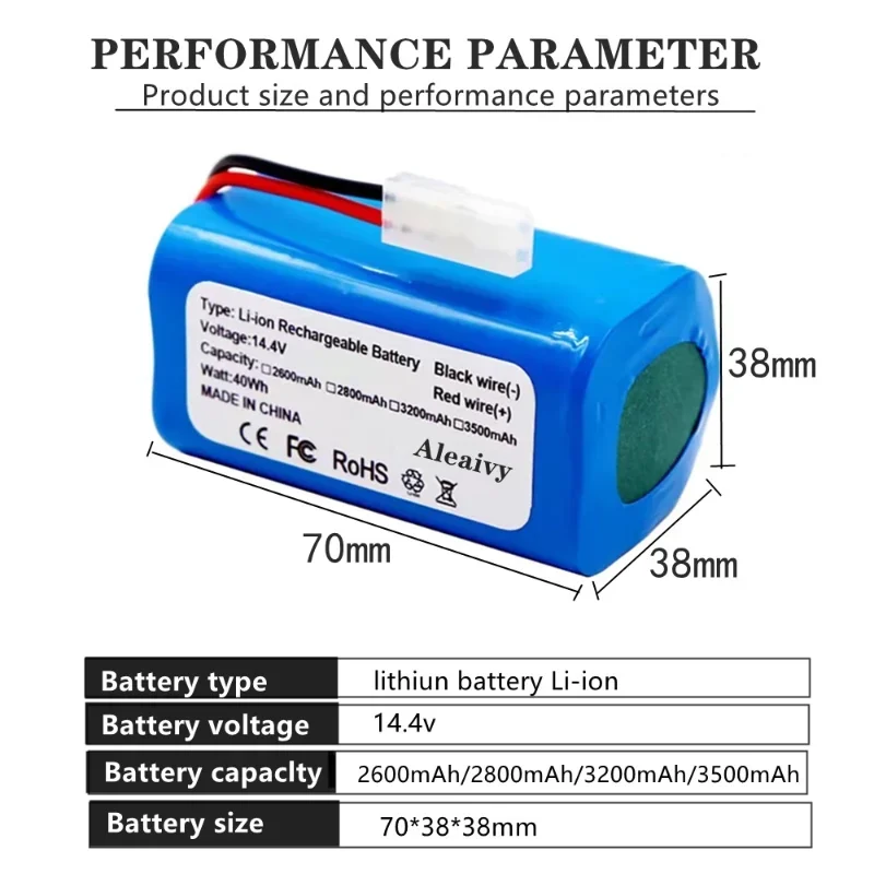 14.4V 2600mAh Li ion battery for Xiaomi G1 MI robot vacuum mop Necessary MJSTG1 robot vacuum cleaner accessories rechargeable battery vacuum cleaner battery battery replacement