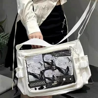 Campus polyvalent Simple couleur unie une épaule bandoulière postier sac pour les filles Ulzzang Ita sac JK uniforme Y2K poupées sac 1