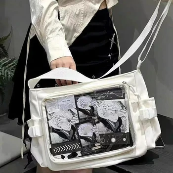 Campus Versatile Semplice Borsa da postino a tracolla monospalla in tinta unita per ragazze Borsa Ulzzang Ita Borsa per bambole Y2K uniforme JK