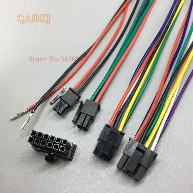 10pcs Micro-Fit MX3.0mm Receptacle Housing 2 4 6 8 10 12 14 16 18 20 22 24 Pin Wire Harness Cable Power 20cm one End PVC removal
