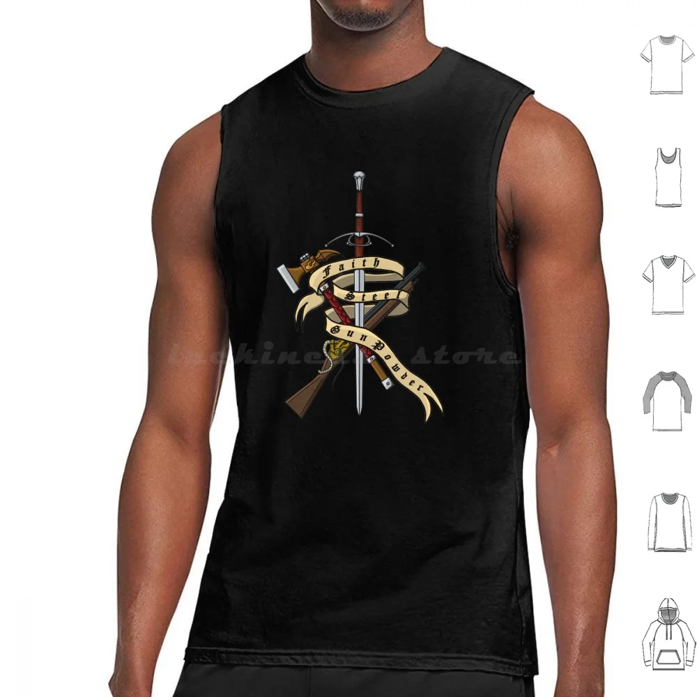 Faith , Steel And Gunpowder Canotte Stampa Cotone 40000 Imperium Evolution Imperial Guard Tabletop Horus Heresy 40000