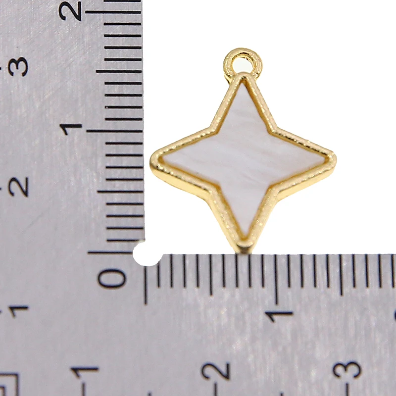 10 Stück 13*9mm Metall Zinklegierung MINI eingelegte Strasssteine Pentagramm Stern Charms für Schmuckherstellung Schmuckzubehör – Detail 32