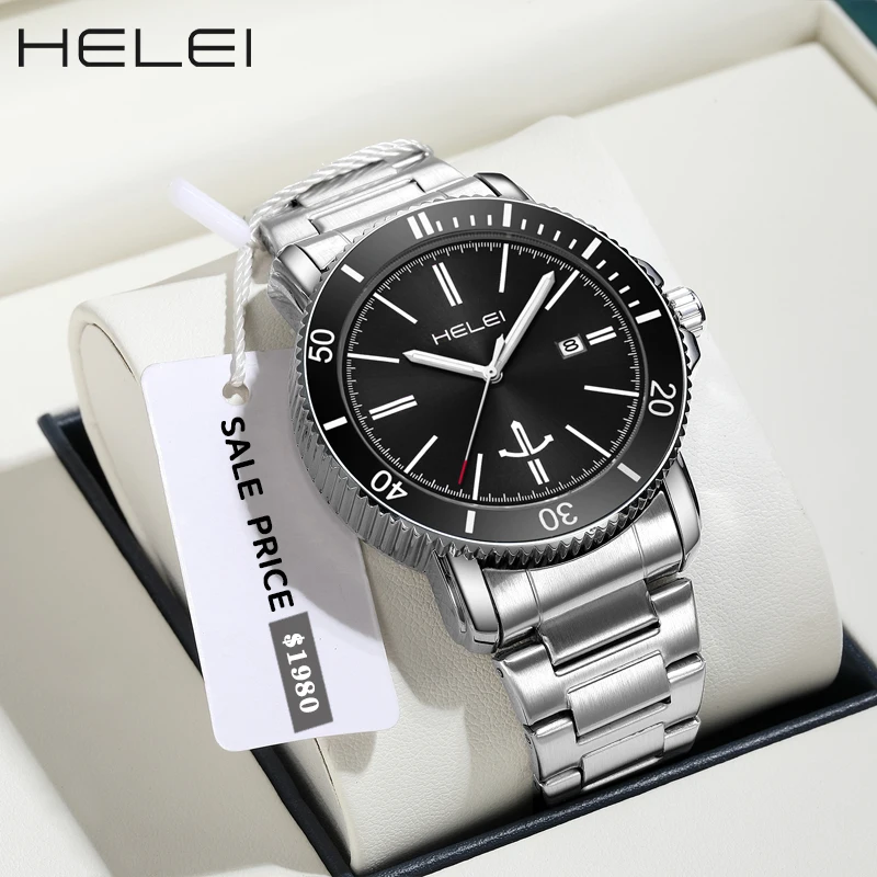 HELEI original brand casual men's watches fashion quartz wristwatch original watch waterproof men's watches luxury watches
