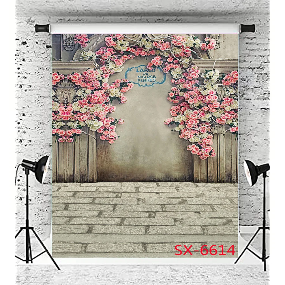 

SHUOZHIKE Valentine's Wedding Dress Landscape Backdrop Beautiful Flower Wall Background Photography Prop XH-23