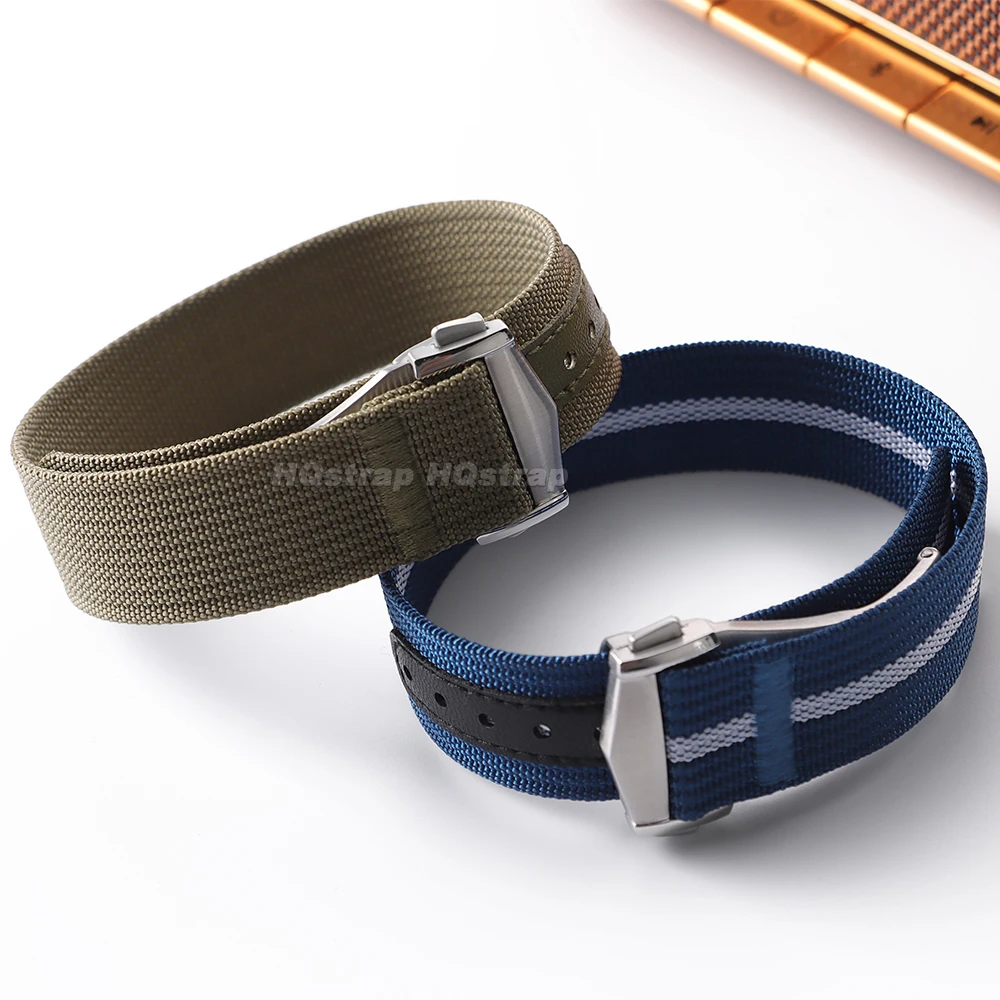 Premium 20mm Waterproof Nylon Watch Strap with Sport Folding Buckle