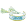 Boho tissé broderie amour poignet tricoté Bracelets d'enveloppement corde à la main tissage tressé glands ethnique femmes hommes bijoux