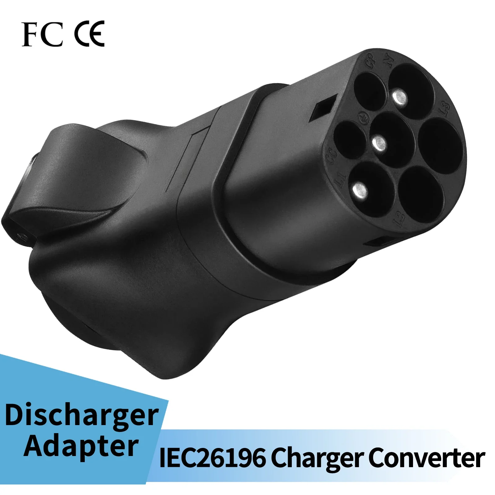 IEC26196 to AC 220V Adaptor for Type2 Charger or Charging Station 220V Discharger (Not for Type2 Car) ev charging adapter