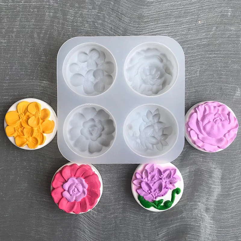4 Cavity Lemon Orange Sliced Soap Silicone Mold Handmade Fruit Cake Chocolate Mold Fondant Kitchen Resin Moulds Clay Candle silicone soap molds epoxy resin molds