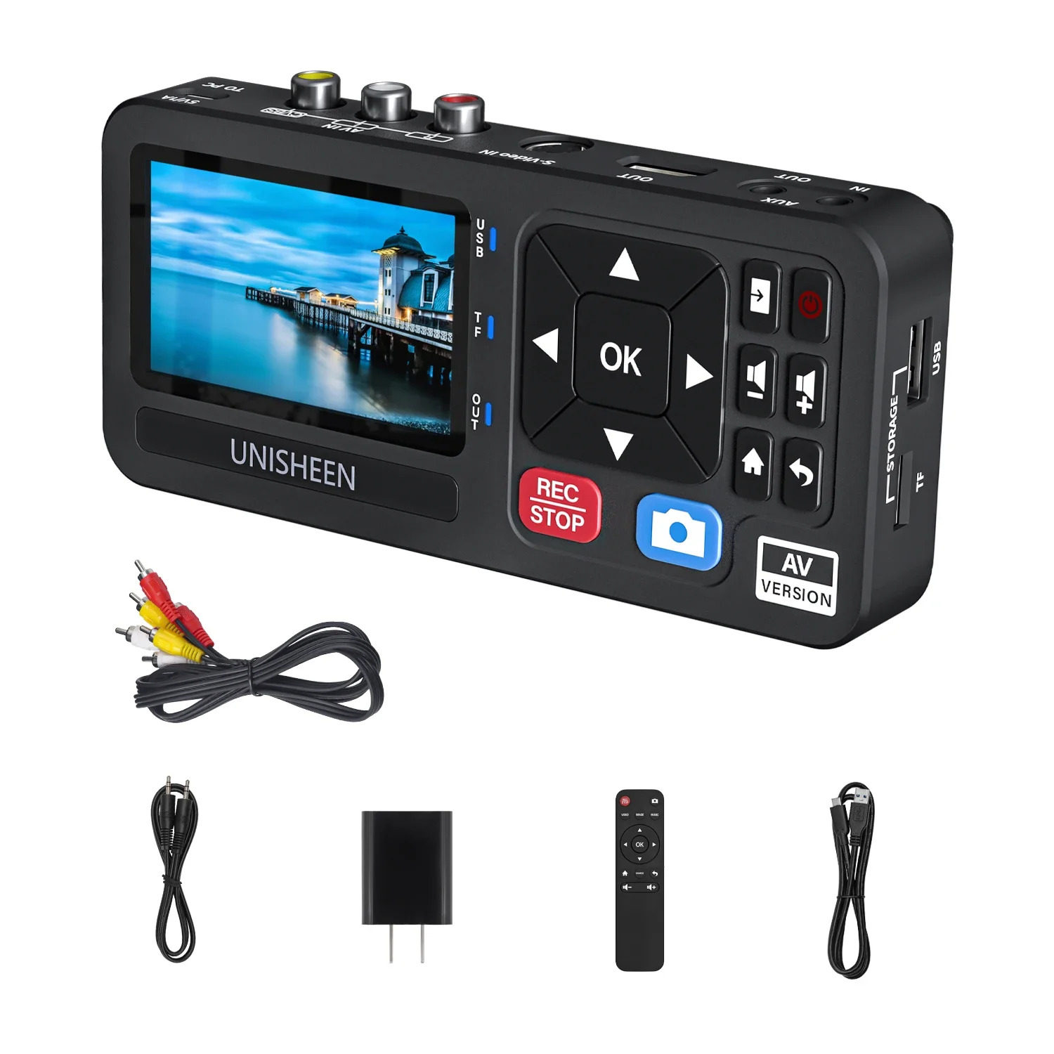 

Portable MP4 Video Audio Converter with Remote Control Capture CVBS/S-Video Retro Gaming Hi8 Recorder