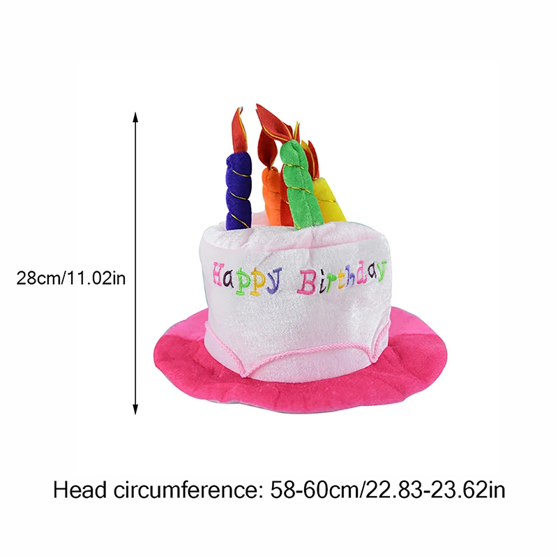 Description Picture 6 of itemBirthday Cake Hat Birthday Candle Hat Adult Happy Birthday Party Decor Kids Hat Birth Gift Decor