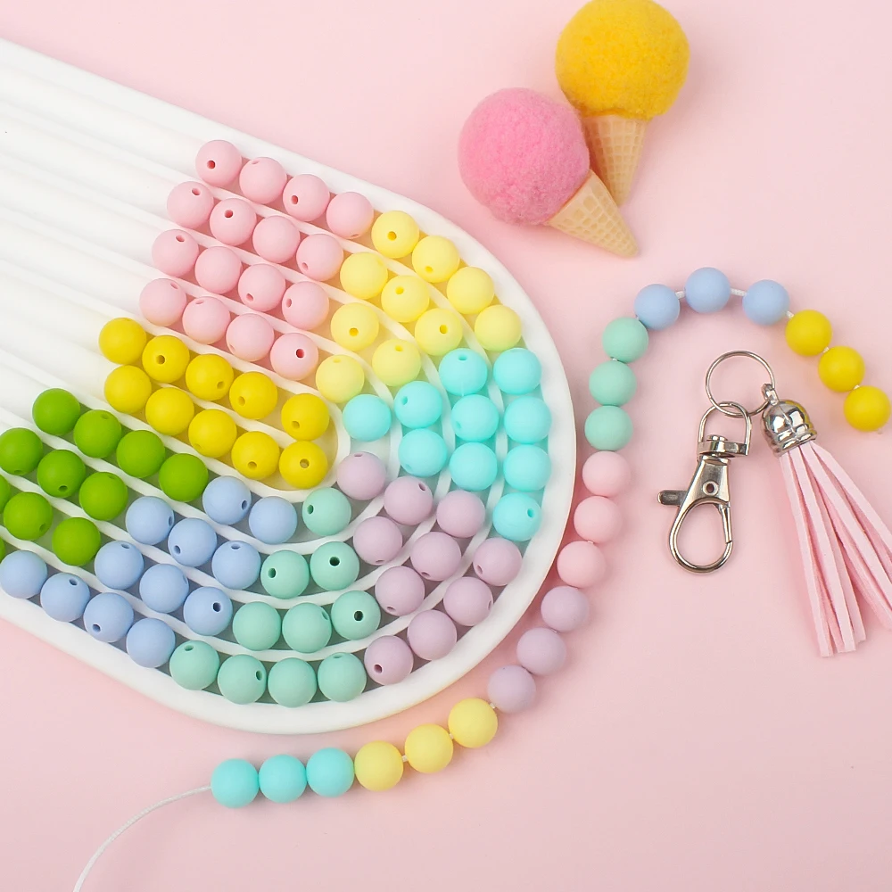 Vibrant Silicone Beads Set for Jewelry Crafting - 20-Piece Collection