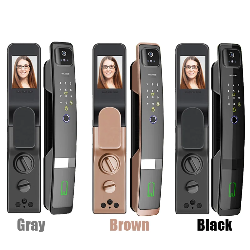 WiFi Tuya APP Voice 3D Face Recognition Fingerprint Smart Door Lock