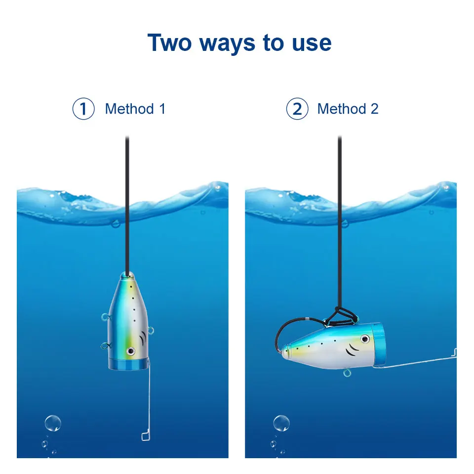 GAMWATER 1000tvl Underwater Fishing Camera with 15pcs White LEDs+15pcs Infrared Lamp Fishfinder Camera Head with Cable