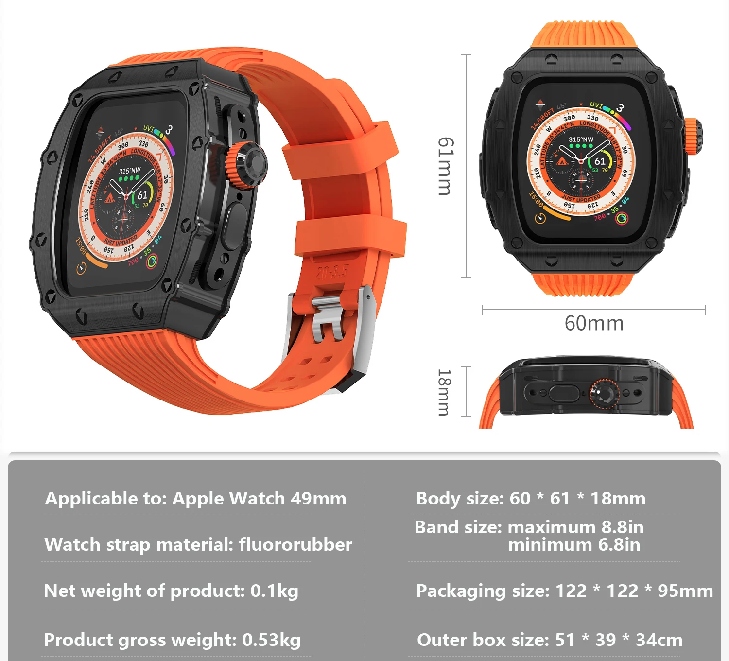 RM  ݼ ﰢ  ̽ , Mod Kit Apple Watch Ultra 2 49mm  Ŀ ,  Ǹ Ʈ