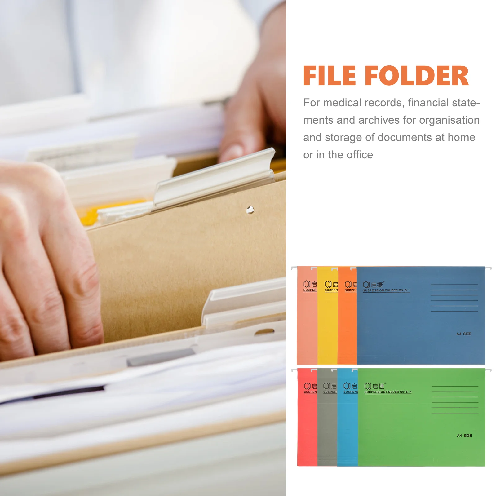 A4 Size Suspension Folders Hanging Files 8 Pcs Office Storage Wall File Organizer