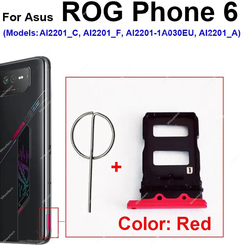 Bandeja Sim Asus Rog Phone Rog Peças do Leitor de Cartão Suporte - Image 3
