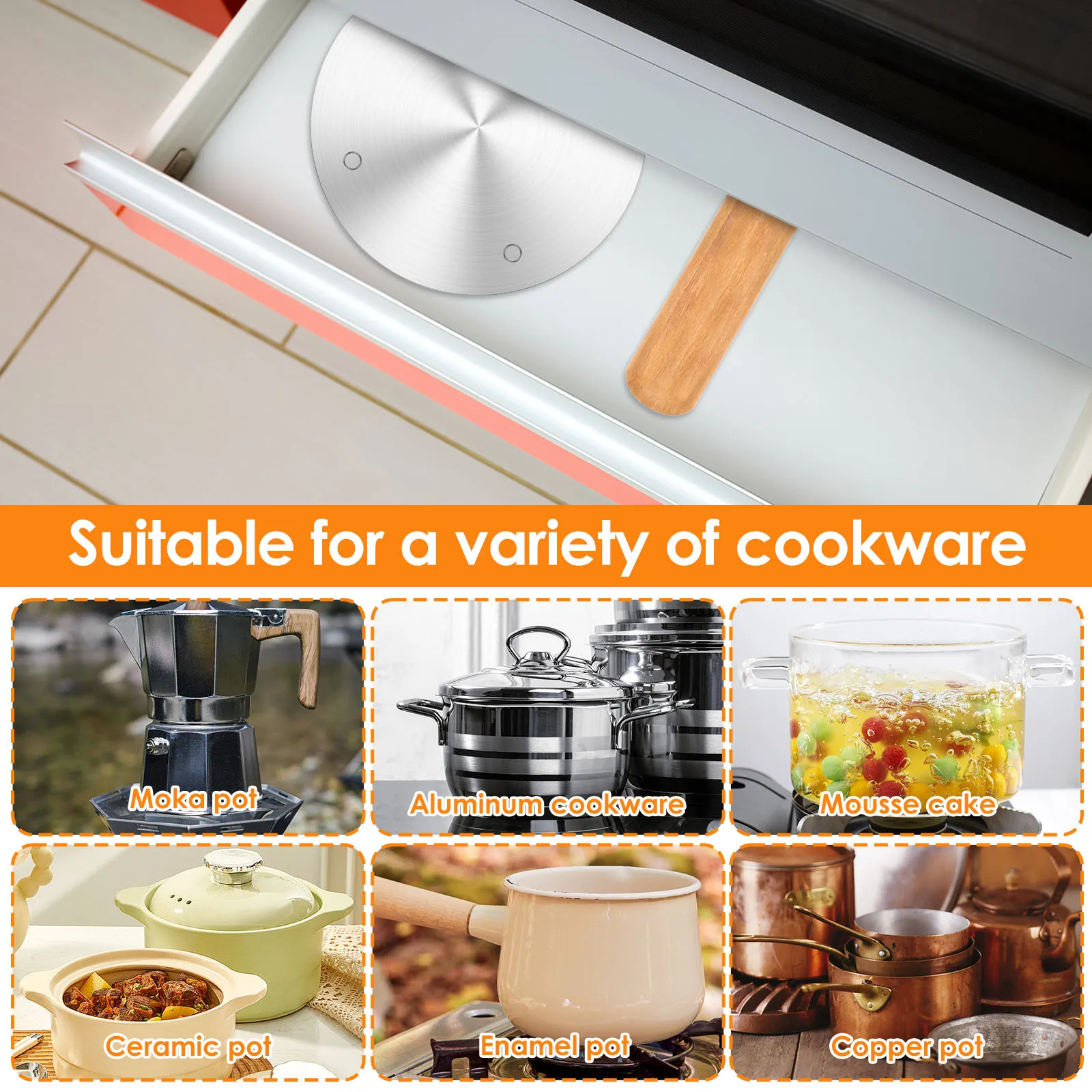 Kitchen Induction Cooker Heat Conduction Plate Heat Diffuser Ring Plate Induction Cooker Stove Protector Kitchen Accessories