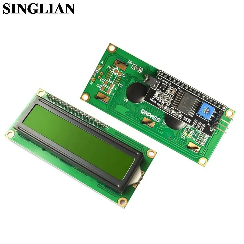

LCD1602+I2C Adapter Board 5V LCD 1602A Character Display Module 16x2 Blue/Green Screen PCF8574 IIC/I2C Adapter Plate For Arduino