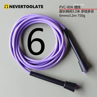 NEVERTOOLATE 6mm diameter PVC jump ROPE 130 GRAM finess crossfit ra handle yellow purple 1