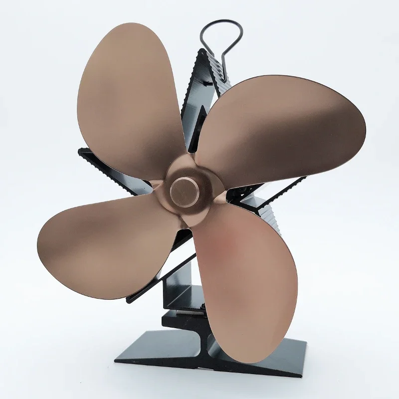 Christmas Star Metal Heat Dissipation Silent Thermal Power Four Leaf Stove Burner Wooden Fan