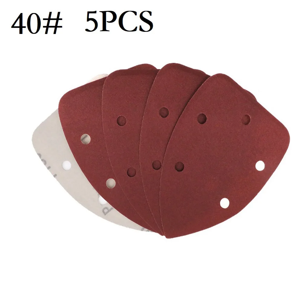 

5PCS Sandpaper 40-1000Grit For 140mm Detail Sanders Sandpaper Triangle Hook & Loop Abrasive Sanding Disc