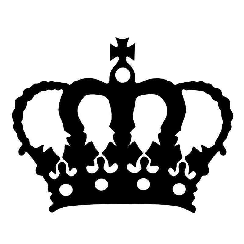 

Cross Core Personality Crown Vinyl Car Sticker Decal Black/Silver,12.7CM*10.1CM