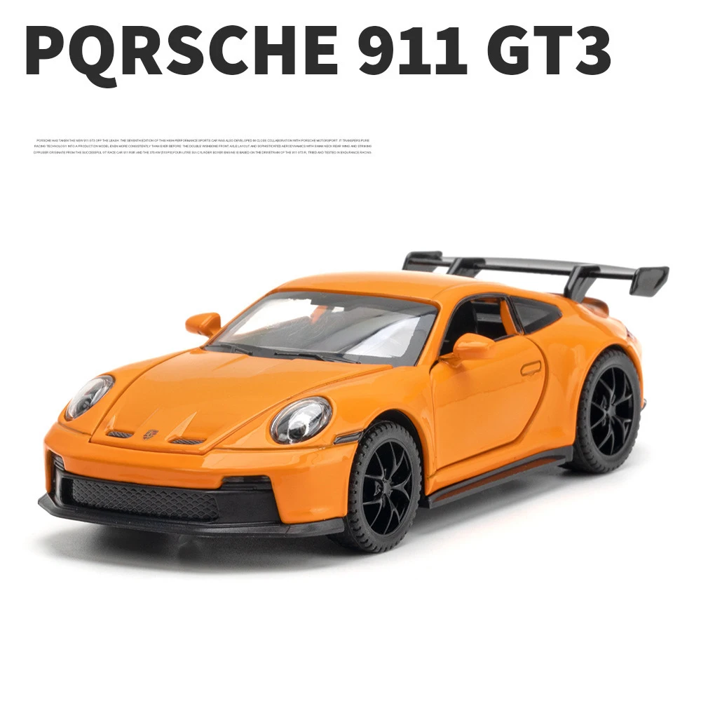 1:32 بورش 911 GT3 RS سبيكة سيارات لعبة نموذج الأطفال مصغرة سباق السيارات التراجع الصوت والضوء دييكاست مجموعة معدنية هدية