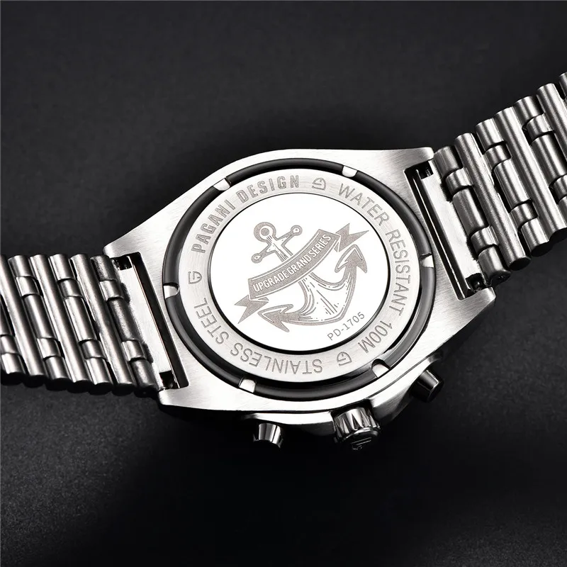 New PAGANI DESIGN Men's Quartz Watches Sapphire Luxury Chronograph Stainless Steel Waterproof Men's Watch Relogio Masculino 1705