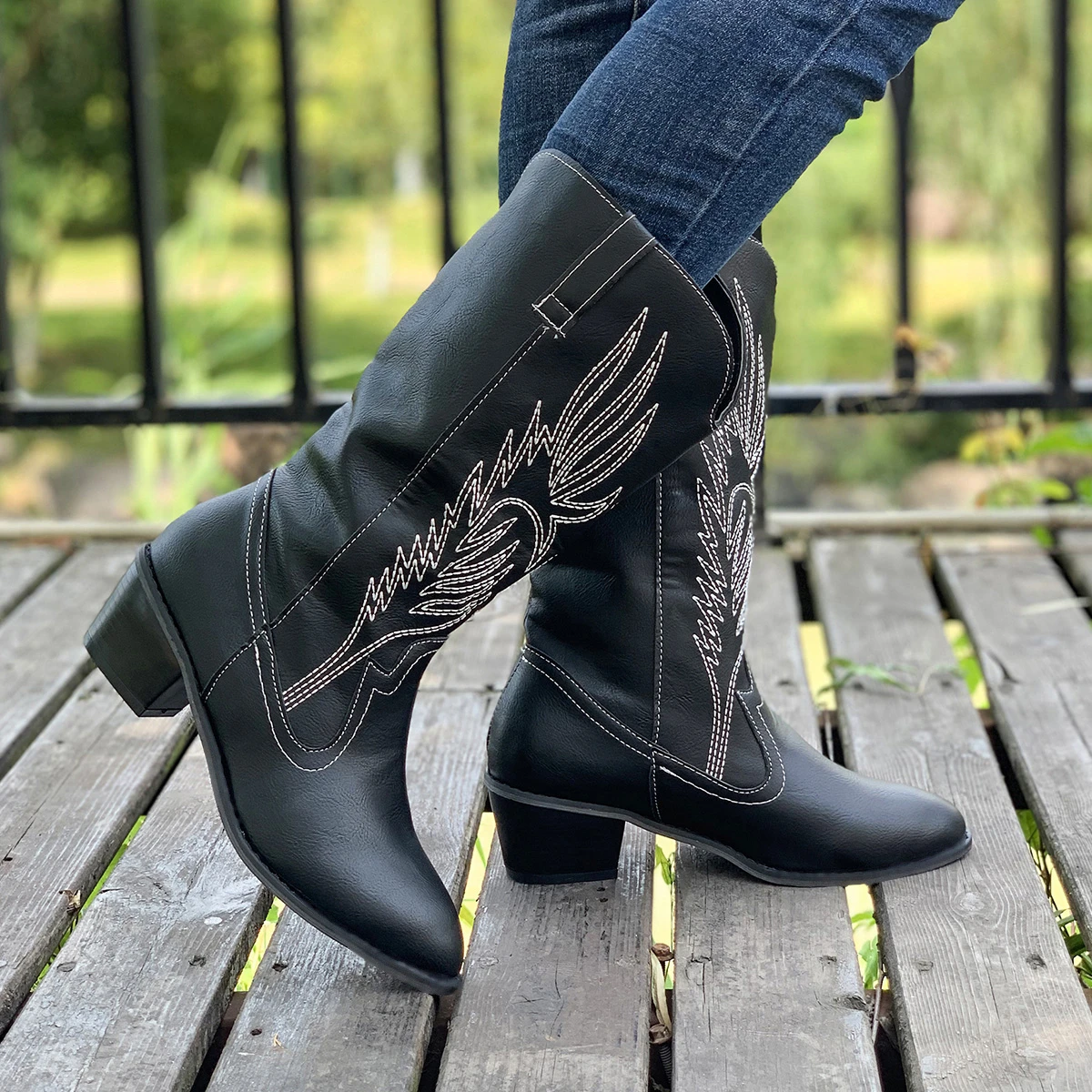 Bottes western noires à bout carré pour femmes Canada West – Bridle Path Tack Shop