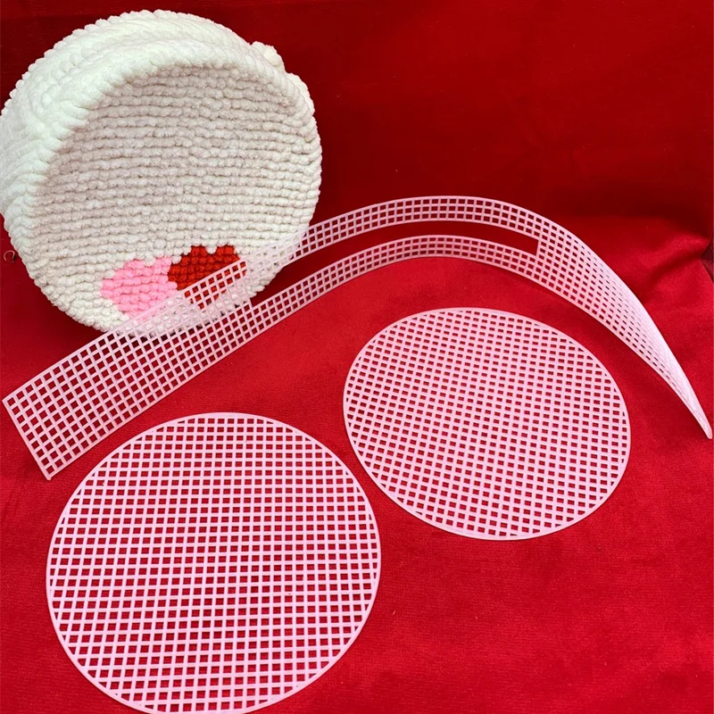 Round 3D Cross Stitch Plastic Grid Sheet Template Bag Support Skeleton