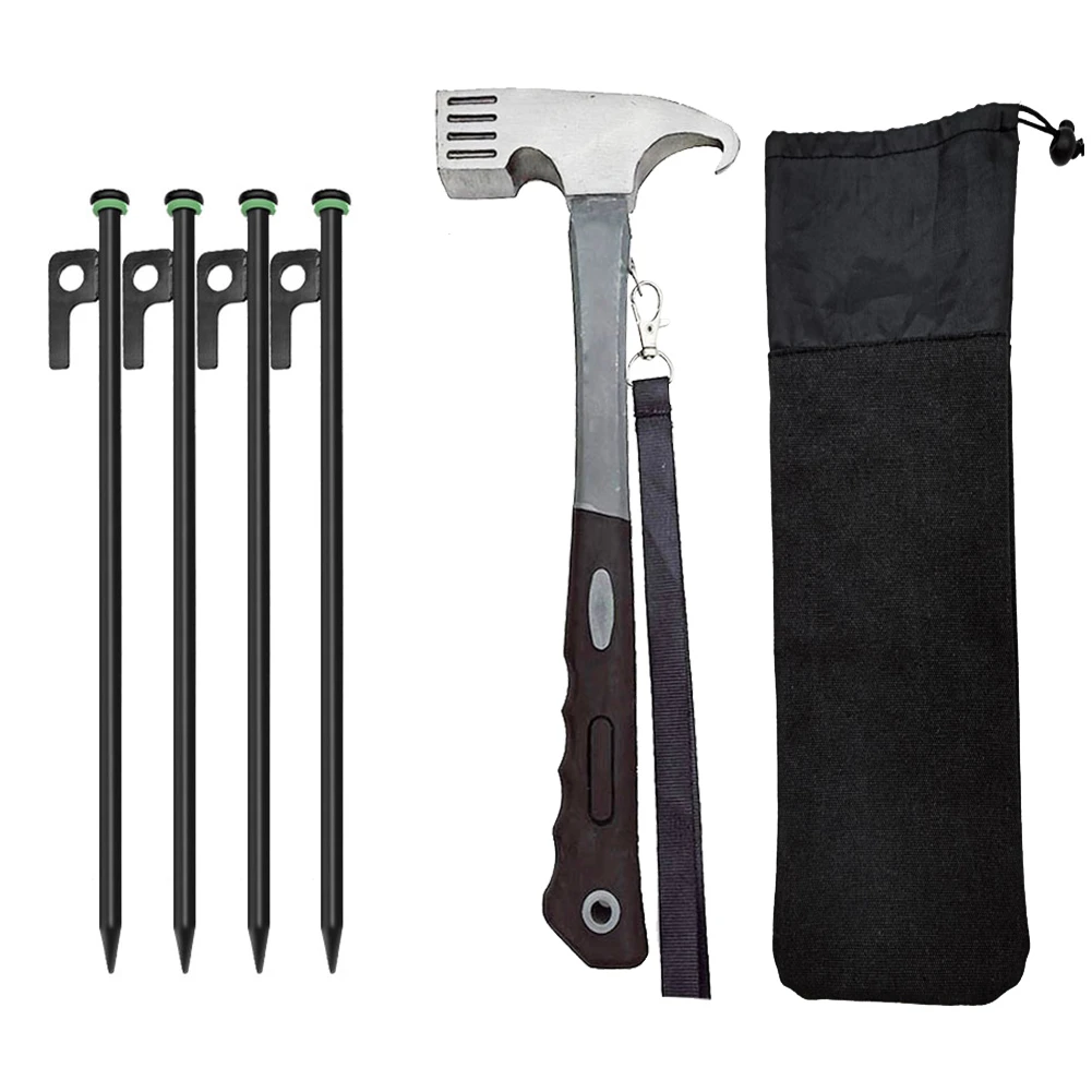 4/8 stücke Camping Zelt Beine und Hammer Set Zelt Stakes Pegging Boden Nägel 30 cm Länge Outdoor Camper tourist Liefert Zubehör – Detail 4