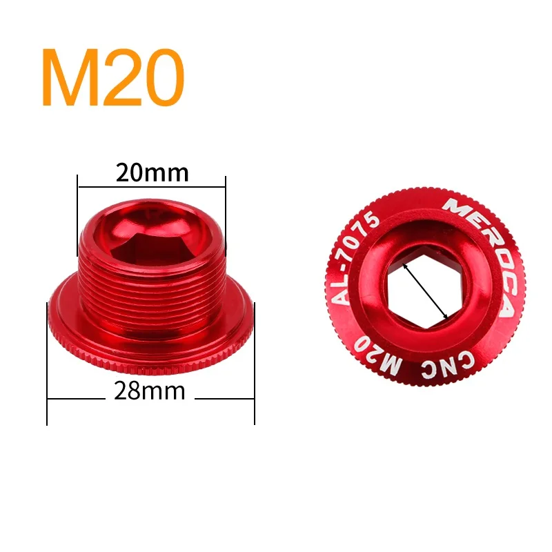 Bike Crank Bolt MEROCA MTB Hollowtech Crank Bolt M18 M19 M20 Mountain Bike Crank Cover Arm Bolt For IXF