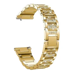 Elegant Diamond Women's Bracelet Strap - 18mm/20mm/22mm Sizes for 22mm Width Band (Gold)