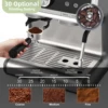 Espresso Coffee Machine,with 20 Bar Semi-Automatic,Grinder, Milk Frother Steamer Wand, 2.8 L Water Tank, PID Temperature Control 6