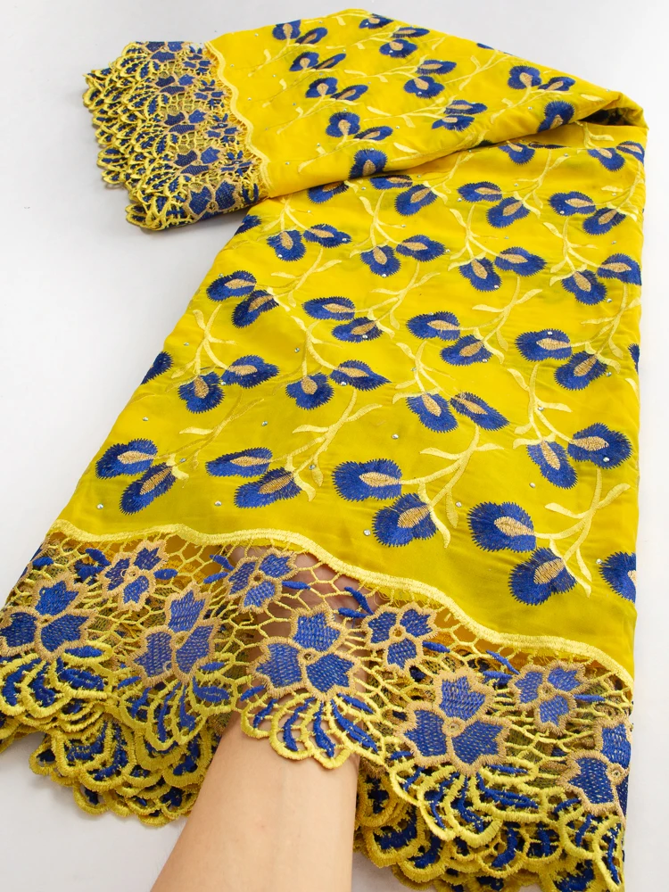 Swiss Voile Lace Fabric Stones African Nigerian Water Soluble Lace Women Christmas Party Dresses