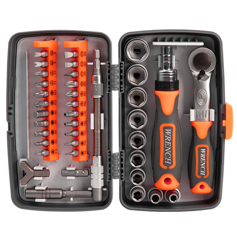 Precision Ratchet Screwdriver 38 Pcs Set Bits With Universal Wrench