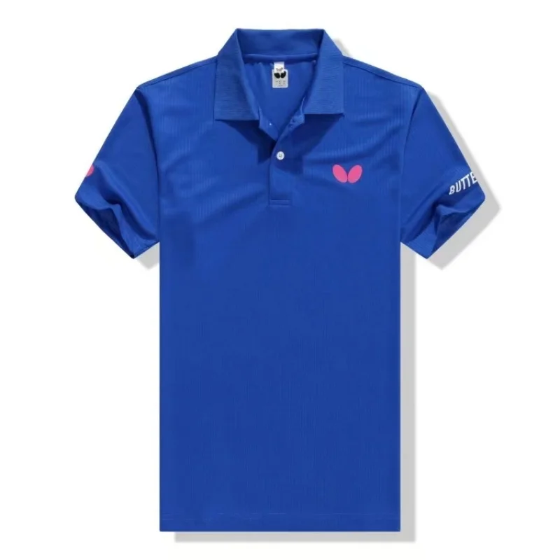 men's and women's table tennis T-shirt quick dry breathable light lapel badminton clothing team