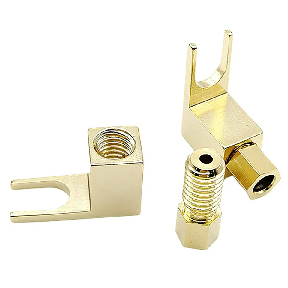 WELLDOER 4Pcs 3.5mm Spina A Banana Placcato Puro Rame Altoparlante Adattatore Vite Spine Altoparlanti Connettori Kit 3.5mm Spina A Banana Terminali Accessori Per La Casa