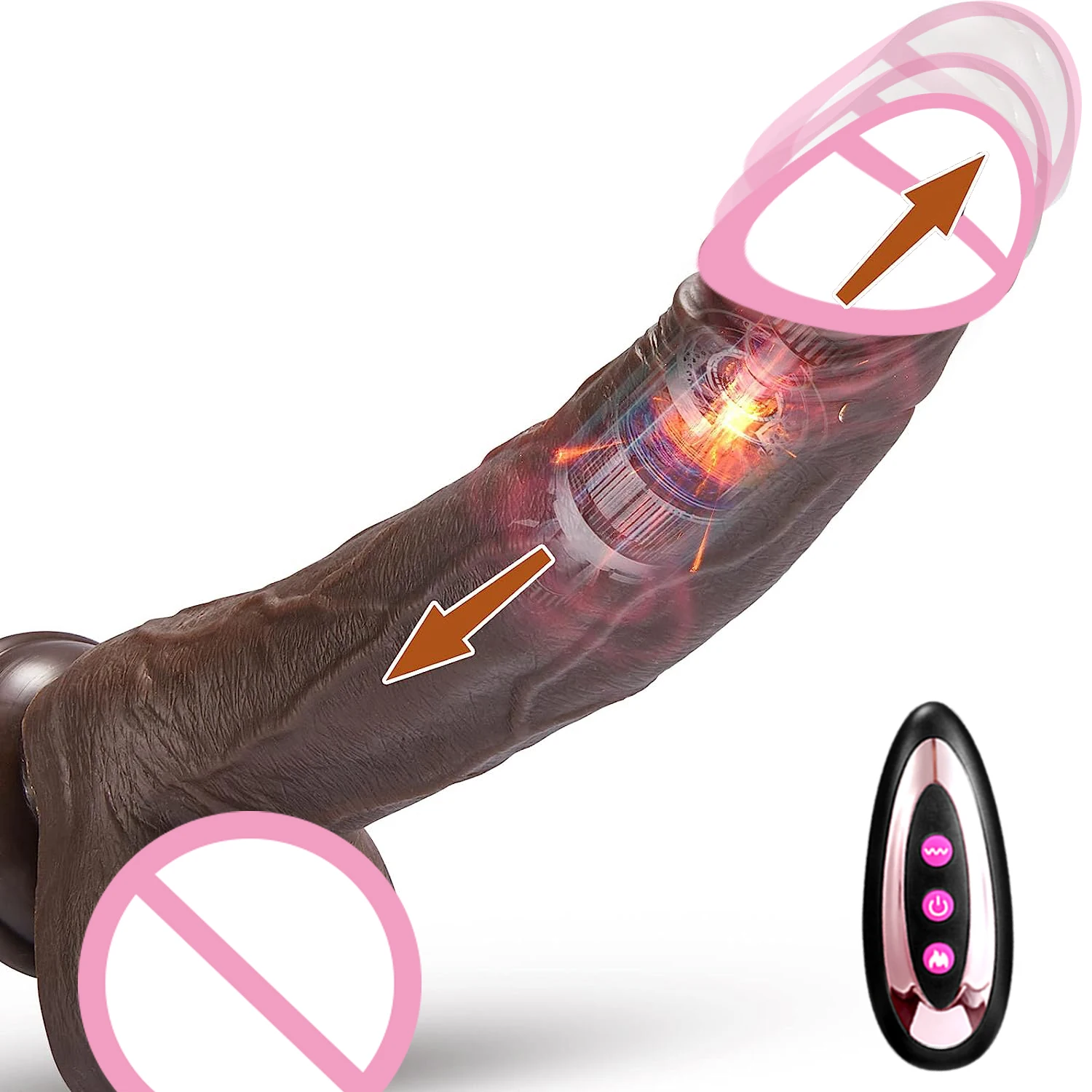 Realistic Vibrator Dildo Telescopic Anal Plug Female Vaginal Penetration Masturbator Heated sex toys For Women Penis