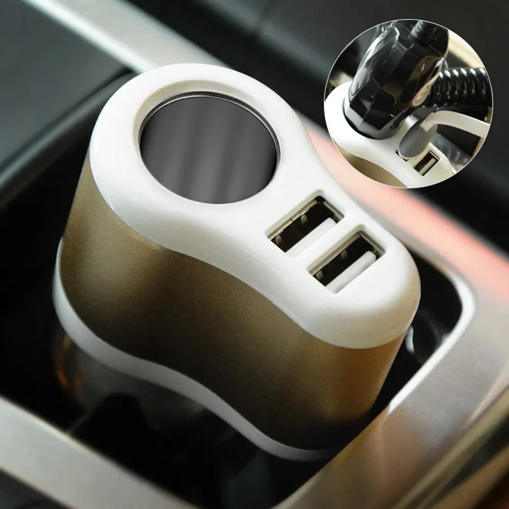 

3.1A Dual USB 3 in 1 Car Charger 3 Ports 12-24V Cigarette Socket Lighter Fast Car Charger Power Adapter Car Styling