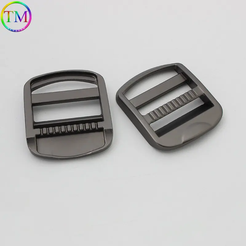 20mm 38mm Matte Black Metal Tri Glide Strap Ribbon Slider Buckles Durable Square Ring Buckles Adjustable Buckle Bag Accessories