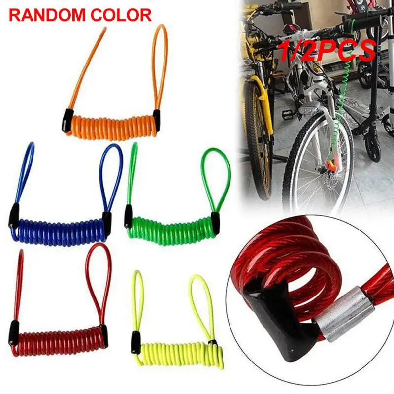 

1/2PCS Motorcycle Brake Disc Lock Scooter Reminder Cable 120CM Spring Rope Bag Anti-Theft Cable Protection Alarm Locks