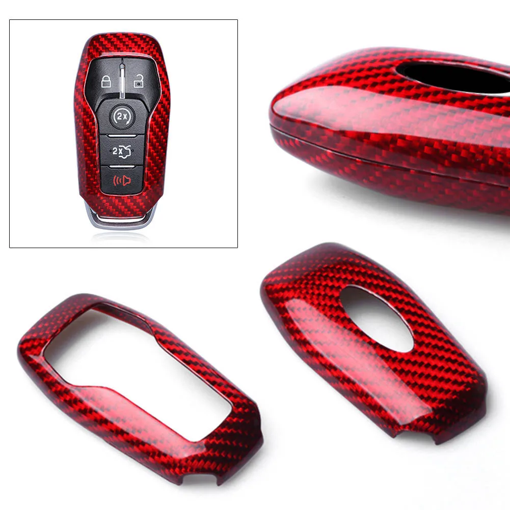 

Real Carbon Fiber Remote Key Cover Case For Ford