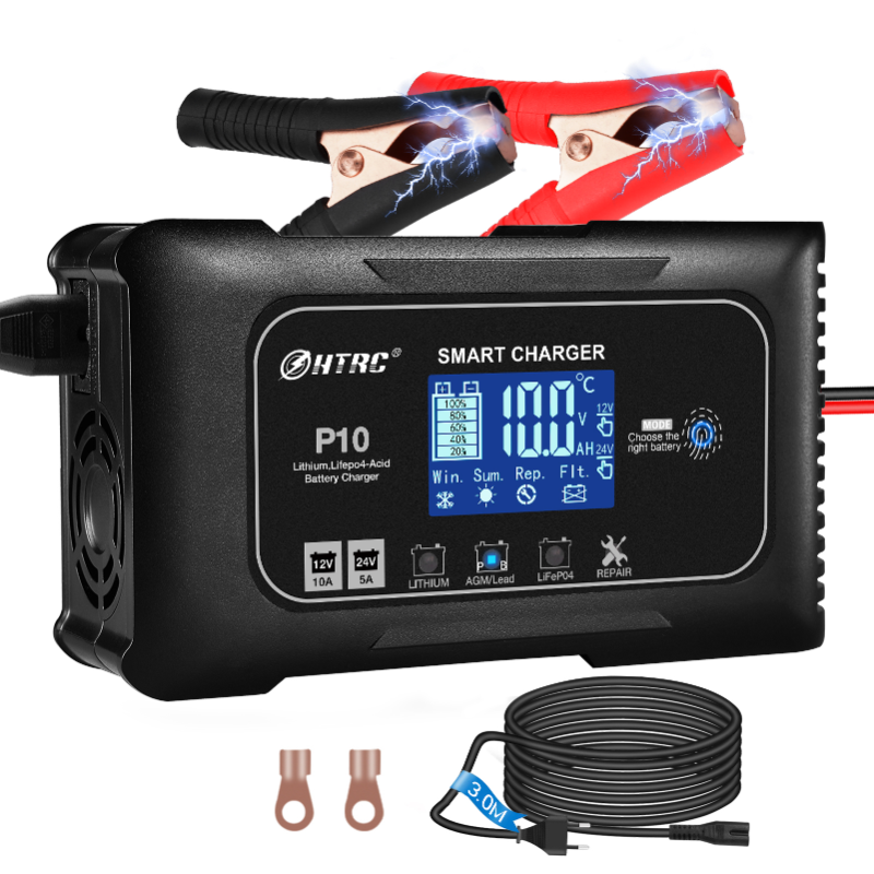 20A Car Battery Charger 35A 12V 24V Smart Charger for Lithium Lead-Acid PB AGM LiFePO4 Batteri Automatic Motorcycle Charger