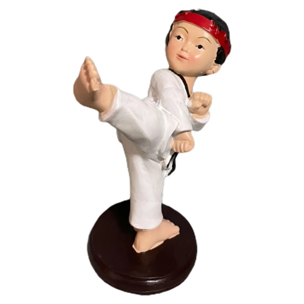 

Resin Ornament Boy with Taekwondo Figurine Adornment Christmas Decorations Miniature Cake Baby Sculpture