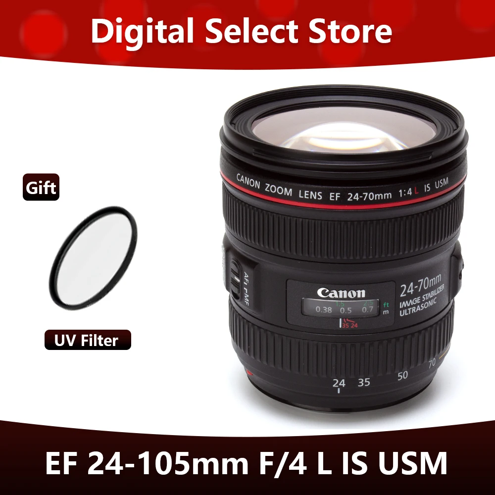 Canon Ef 24-70Mm F/4L È Obiettivo Usm Per Canon Eos 1Dx Mark Ii 5 D4 5 D3 6D Mark Ii 6D 7D 7 D2 90D 80D 77D 5 D2 Fotocamera Slr