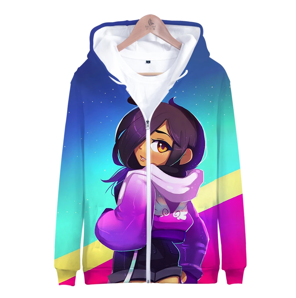 

Aphmau spring hot new 3D zipper letter design hoodie all-match long sleeved comfortable hoody sweatshirt casual zipper jacket