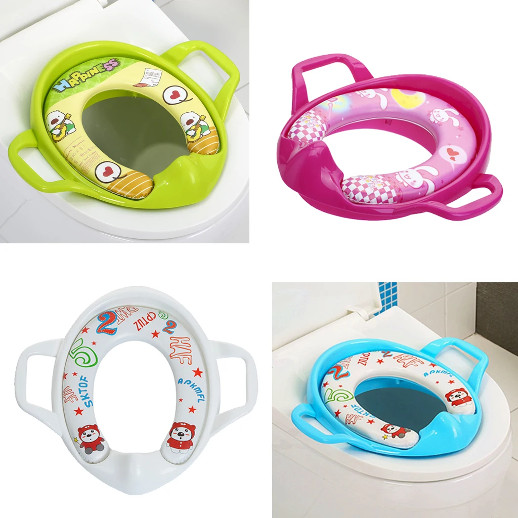 Potty Training Seat with Soft Cushion Kids Toilet Adapter Portable Children Toilet Chair for Home and Travel