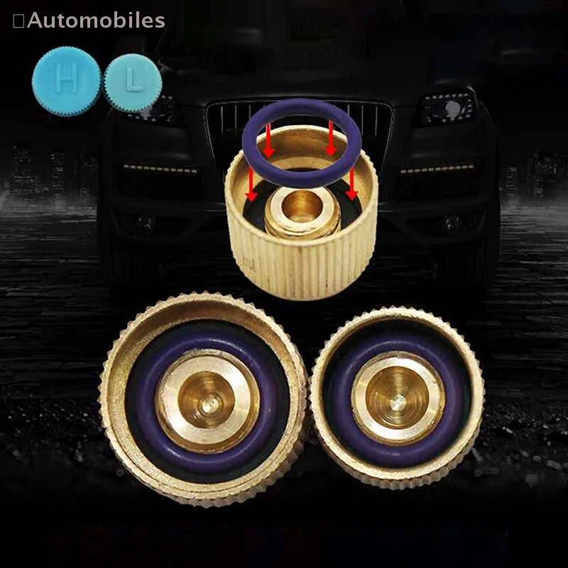 Automotive Air Conditioner Dust Cover Valve Caps - High/Low Pressure Port Accessories