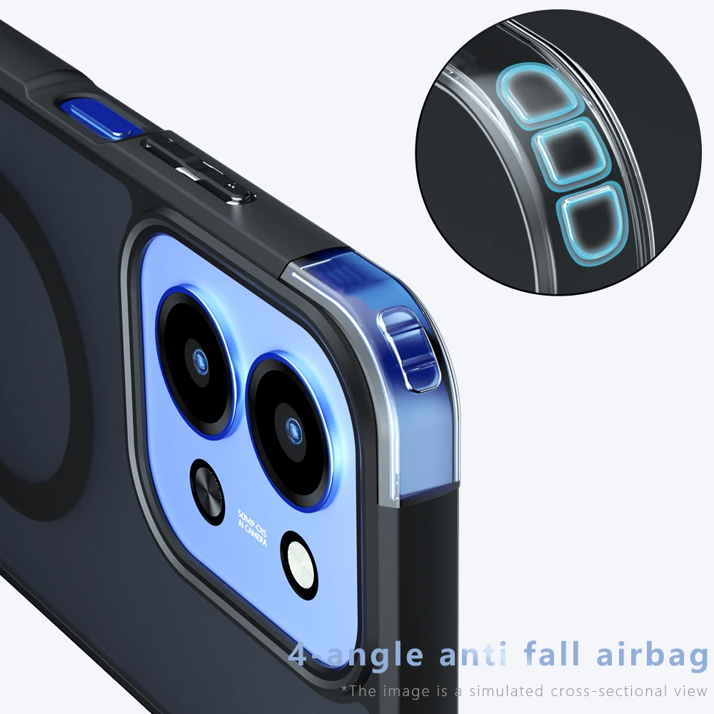 Magnetic Wireless Charging Translucent Matte Shockproof Phone Case